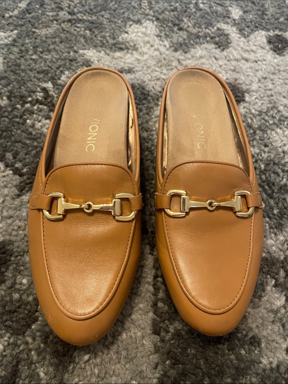 Vionic Tan Leather Mules 8.5